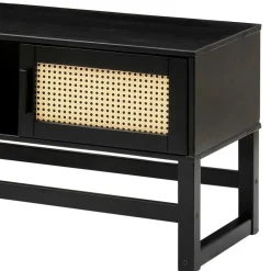 Wohnen Tv & Hifi-Möbel|Lowboards<TV Lowboard in Dunkelbraun mit Wiener Geflecht - Santiana