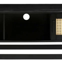 Wohnen Tv & Hifi-Möbel|Lowboards<TV Lowboard in Dunkelbraun mit Wiener Geflecht - Santiana