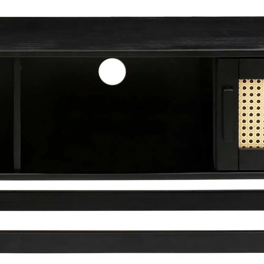 Wohnen Tv & Hifi-Möbel|Lowboards<TV Lowboard in Dunkelbraun mit Wiener Geflecht - Santiana