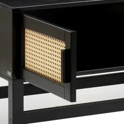 Wohnen Tv & Hifi-Möbel|Lowboards<TV Lowboard in Dunkelbraun mit Wiener Geflecht - Santiana