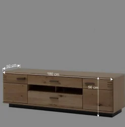 Wohnen Tv & Hifi-Möbel|Lowboards<TV Lowboard in Eiche Bianco & Anthrazit - Crupean I