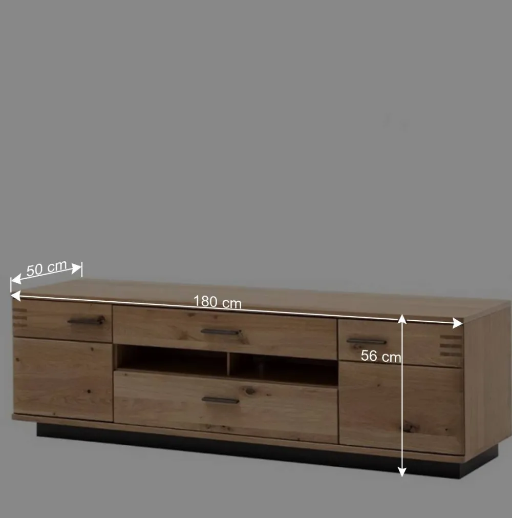 Wohnen Tv & Hifi-Möbel|Lowboards<TV Lowboard in Eiche Bianco & Anthrazit - Crupean I