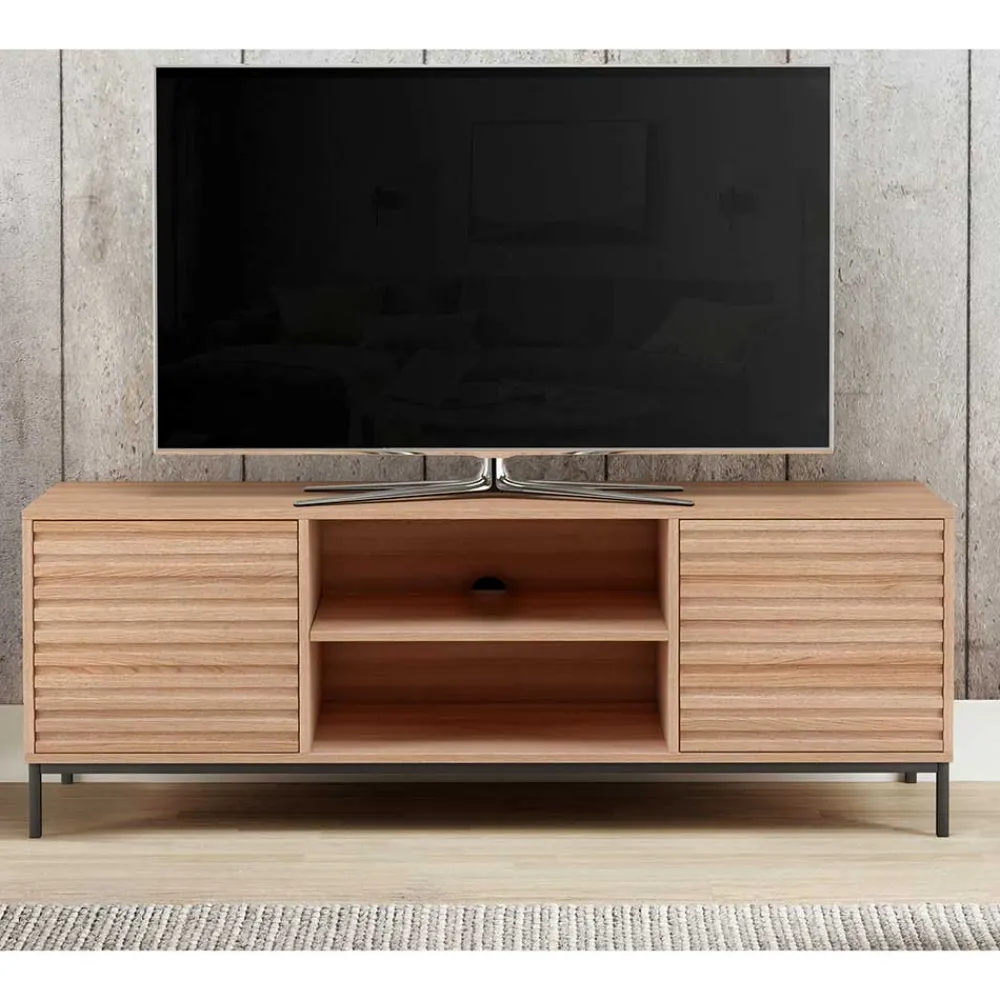 Wohnen Tv & Hifi-Möbel|Lowboards<TV Lowboard in Eiche Holzdekor - Lunira