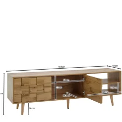Wohnen Tv & Hifi-Möbel|Lowboards<TV Lowboard in Eiche Holzoptik - Senba