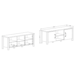 Wohnen Tv & Hifi-Möbel|Lowboards<TV Lowboard in Fichte Holzoptik - Simeona
