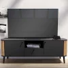 Wohnen Tv & Hifi-Möbel|Lowboards<TV Lowboard in Grau und Wildeiche - Penzanca