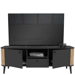 Wohnen Tv & Hifi-Möbel|Lowboards<TV Lowboard in Grau und Wildeiche - Penzanca