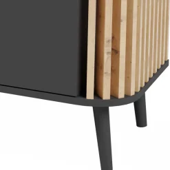 Wohnen Tv & Hifi-Möbel|Lowboards<TV Lowboard in Grau und Wildeiche - Penzanca