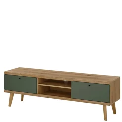 Wohnen Tv & Hifi-Möbel|Lowboards<TV Lowboard in Graugrün und Wildeiche - Oliva