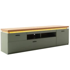 Wohnen Tv & Hifi-Möbel|Lowboards<TV Lowboard in Graugrün und Eiche - Kwin