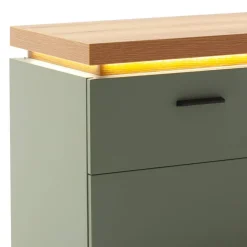 Wohnen Tv & Hifi-Möbel|Lowboards<TV Lowboard in Graugrün und Eiche - Kwin