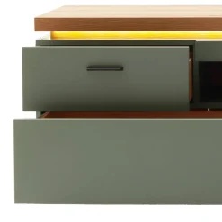 Wohnen Tv & Hifi-Möbel|Lowboards<TV Lowboard in Graugrün und Eiche - Kwin