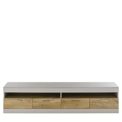 Wohnen Tv & Hifi-Möbel|Lowboards<TV Lowboard in Hellgrau & Zinneiche NB - Lioscas