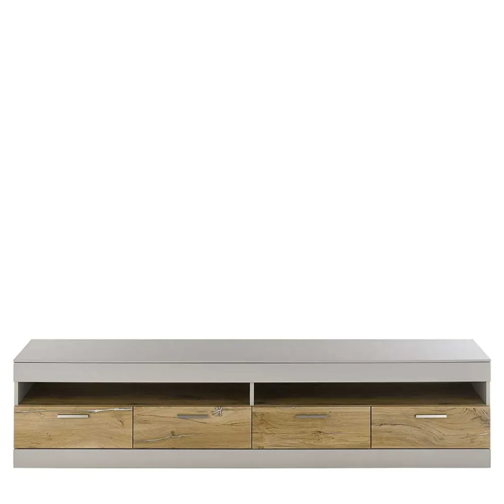 Wohnen Tv & Hifi-Möbel|Lowboards<TV Lowboard in Hellgrau & Zinneiche NB - Lioscas