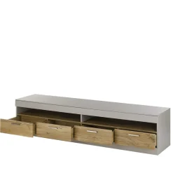 Wohnen Tv & Hifi-Möbel|Lowboards<TV Lowboard in Hellgrau & Zinneiche NB - Lioscas