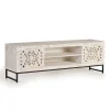 Wohnen Tv & Hifi-Möbel|Lowboards<TV Lowboard in Mangoholz White Wash - Fudorus