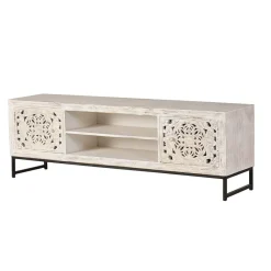Wohnen Tv & Hifi-Möbel|Lowboards<TV Lowboard in Mangoholz White Wash - Fudorus