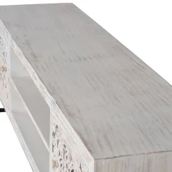 Wohnen Tv & Hifi-Möbel|Lowboards<TV Lowboard in Mangoholz White Wash - Fudorus