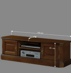 Wohnen Tv & Hifi-Möbel|Lowboards<TV Lowboard in Nussbaum mit Metallgriffen - Uno