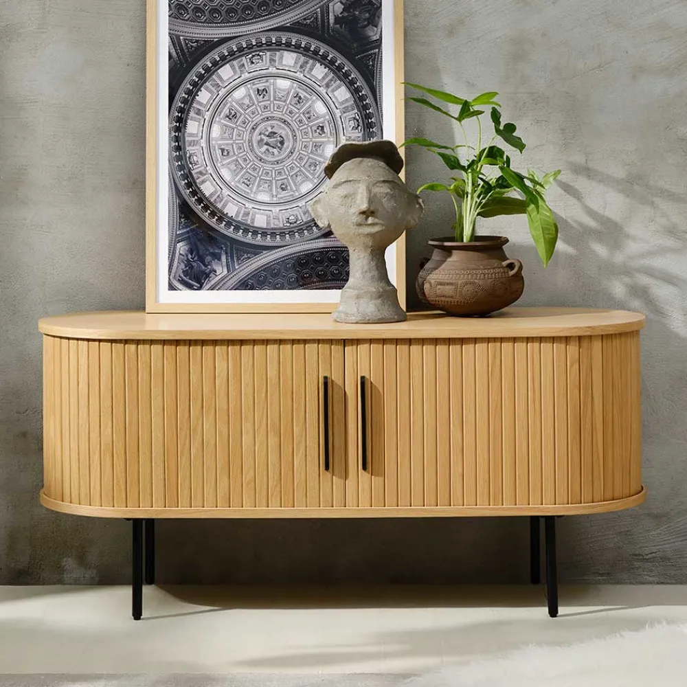 Wohnen Tv & Hifi-Möbel|Lowboards<TV Lowboard in ovalem Design - Teorina