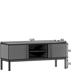 Wohnen Tv & Hifi-Möbel|Lowboards<TV Lowboard in Schwarz - Groot