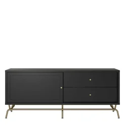 Wohnen Tv & Hifi-Möbel|Lowboards<TV Lowboard in Schwarz mit Gold - Prasery