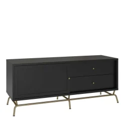 Wohnen Tv & Hifi-Möbel|Lowboards<TV Lowboard in Schwarz mit Gold - Prasery