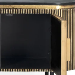 Wohnen Tv & Hifi-Möbel|Lowboards<TV Lowboard in Schwarz mit Bronze - Hayato
