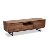 Wohnen Tv & Hifi-Möbel|Lowboards<TV Lowboard in Walnussfarben Furnier - Melvue