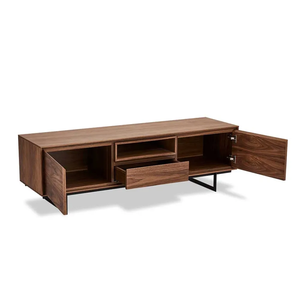 Wohnen Tv & Hifi-Möbel|Lowboards<TV Lowboard in Walnussfarben Furnier - Melvue