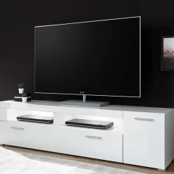 Wohnen Tv & Hifi-Möbel|Lowboards<TV Lowboard in Weiß hochglänzend - Timmona
