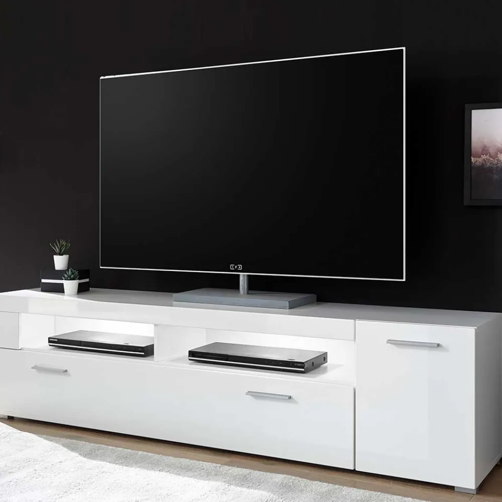 Wohnen Tv & Hifi-Möbel|Lowboards<TV Lowboard in Weiß hochglänzend - Timmona