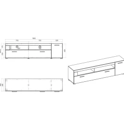 Wohnen Tv & Hifi-Möbel|Lowboards<TV Lowboard in Weiß hochglänzend - Timmona