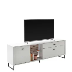 Wohnen Tv & Hifi-Möbel<TV Lowboard in Weiß mit Wildeiche - Varzino