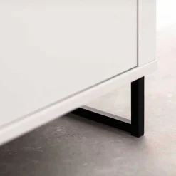 Wohnen Tv & Hifi-Möbel<TV Lowboard in Weiß mit Wildeiche - Varzino