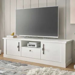 Wohnen Tv & Hifi-Möbel|Lowboards<TV Lowboard in weißer Holzoptik Pinie - Liancos