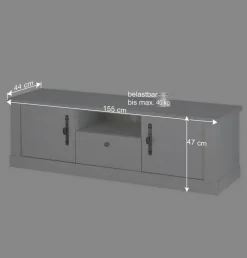 Wohnen Tv & Hifi-Möbel|Lowboards<TV Lowboard in weißer Holzoptik Pinie - Liancos