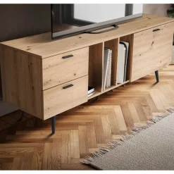 Wohnen Tv & Hifi-Möbel|Lowboards<TV Lowboard in Wildeiche Holzoptik - Ziris