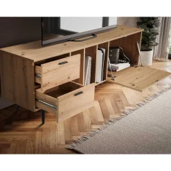 Wohnen Tv & Hifi-Möbel|Lowboards<TV Lowboard in Wildeiche Holzoptik - Ziris