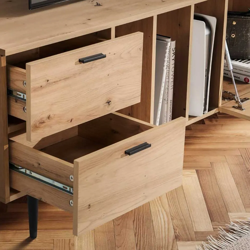 Wohnen Tv & Hifi-Möbel|Lowboards<TV Lowboard in Wildeiche Holzoptik - Ziris