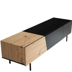Wohnen Tv & Hifi-Möbel|Lowboards<TV Lowboard in Wildeiche Optik & Schwarz - Camplona