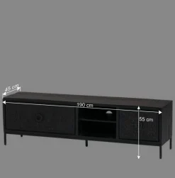 Wohnen Lowboards<TV Lowboard mit dekorativen Schnitzereien - Namibe