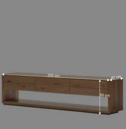 Wohnen Tv & Hifi-Möbel|Lowboards<TV Lowboard mit drei Schubladen und Fach - Algaro