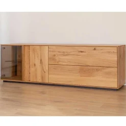 Wohnen Tv & Hifi-Möbel|Lowboards<TV Lowboard mit Glas und LED Beleuchtung - Cocondar