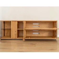 Wohnen Tv & Hifi-Möbel|Lowboards<TV Lowboard mit Glas und LED Beleuchtung - Cocondar