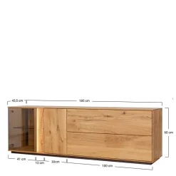 Wohnen Tv & Hifi-Möbel|Lowboards<TV Lowboard mit Glas und LED Beleuchtung - Cocondar