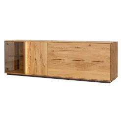 Wohnen Tv & Hifi-Möbel|Lowboards<TV Lowboard mit Glas und LED Beleuchtung - Cocondar