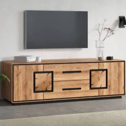 Wohnen Tv & Hifi-Möbel|Lowboards<TV Lowboard mit Hirnholz Applikationen - Shipper