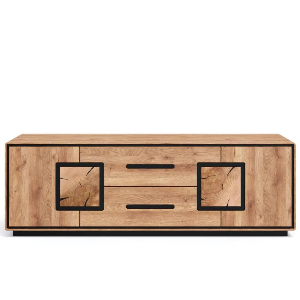 Wohnen Tv & Hifi-Möbel|Lowboards<TV Lowboard mit Hirnholz Applikationen - Shipper