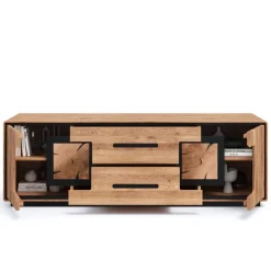Wohnen Tv & Hifi-Möbel|Lowboards<TV Lowboard mit Hirnholz Applikationen - Shipper